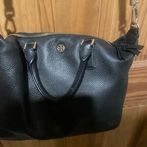Tory Burch Black Pebbled Leather Shoulder Bag